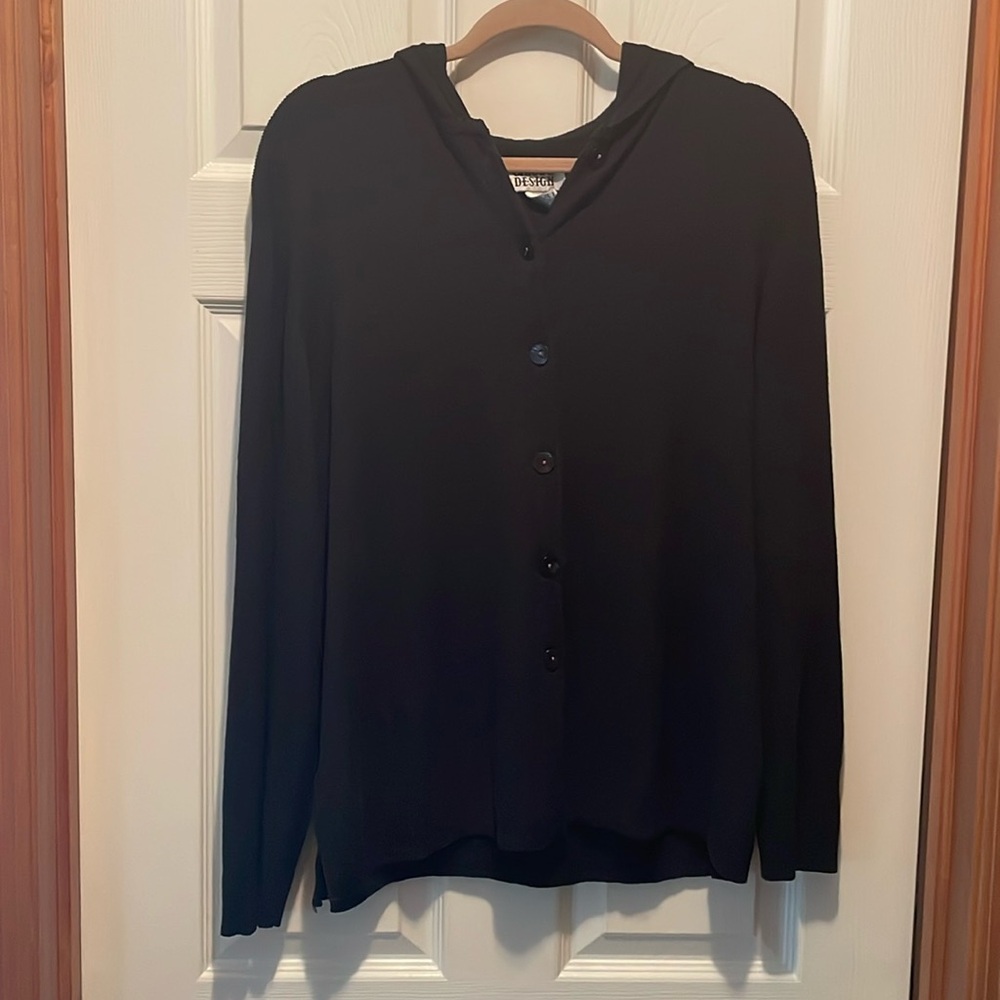 Chico’s Design , hoody button down sweater, women’s size 3